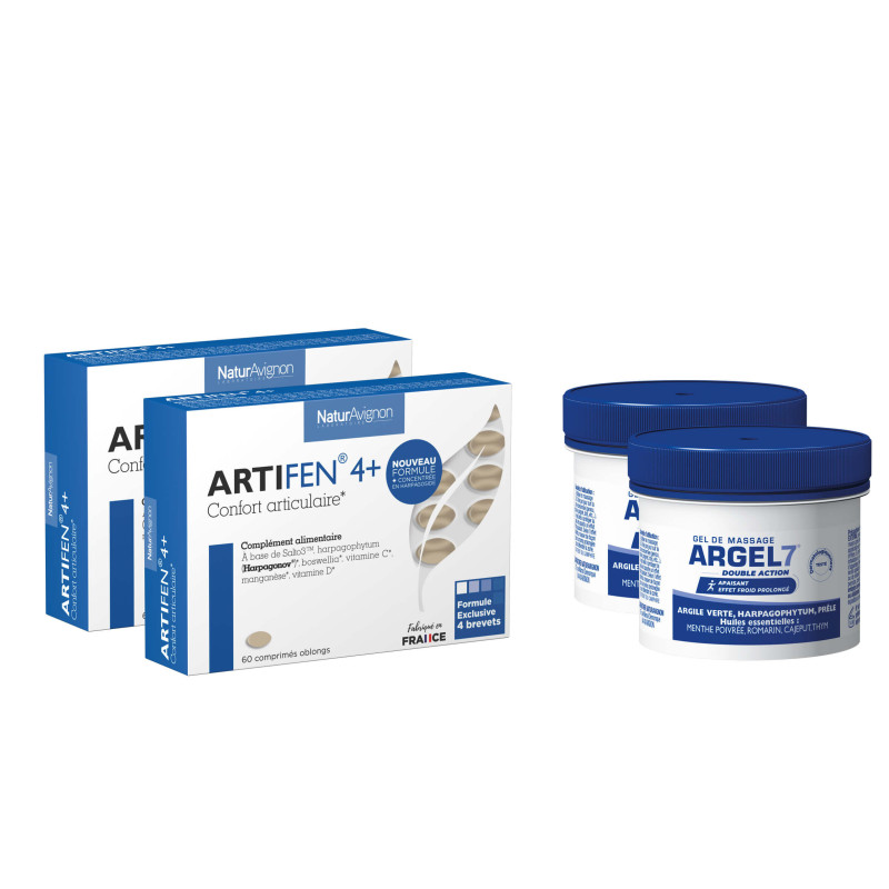 Duo Artifen comprimés - Argel 7 en pot : pour des articulations saines