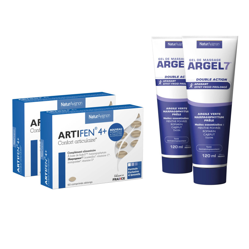 Duo Artifen comprimés - Argel 7 en tube: pour des articulations saines