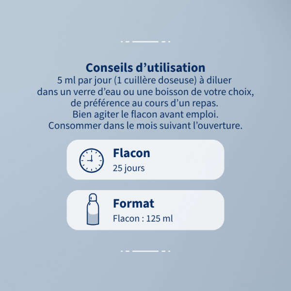 Silicium organique liquide : flacon buvable cure longue