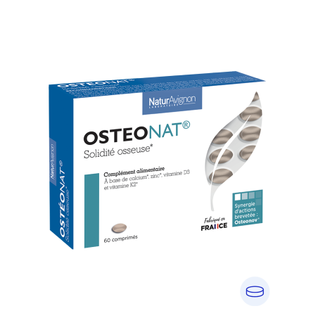 Laboratoire NaturAvignon - OsetoNat à base de vitamine D3 et de calcium pour renforcer vos os et réduire le risque de fractures