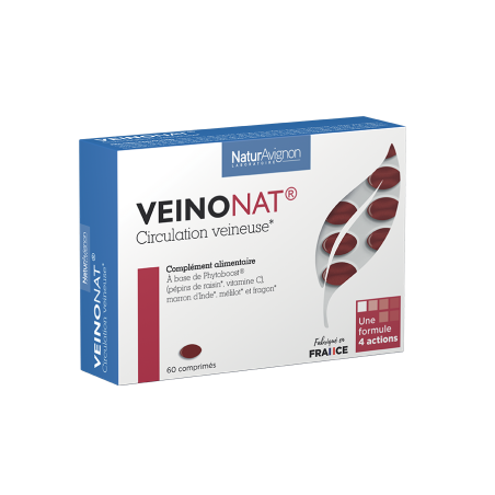 Laboratoire NaturAvignon - Complément alimentaire VeinoNat comprimés pour améliorer la circulation veineuse